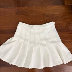 White Pleated Mini Skirt - Classic Women's Skirt